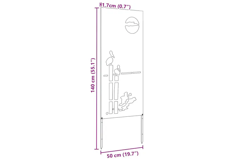 Garden Privacy Screen White 50 X140cm Cold-rolled Steel Garden Privacy Screen White 50 X140cm Cold-rolled Steel