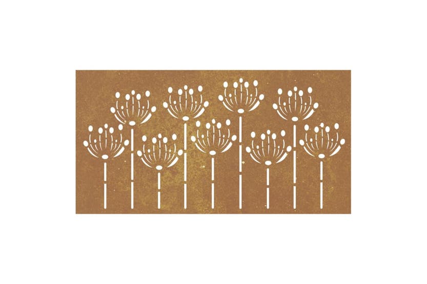 Garden Wall Decoration 105x55 Cm Corten Steel Flower Design Garden Wall Decoration 105x55 Cm Corten Steel Flower Design
