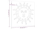 Garden Wall Decoration 55x55 Cm Corten Steel Sun Design Garden Wall Decoration 55x55 Cm Corten Steel Sun Design