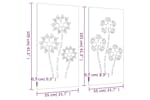 Garden Wall Decorations 2pcs 105x55cm Corten Steel Flower Design Garden Wall Decorations 2pcs 105x55cm Corten Steel Flower Design
