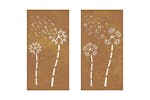 Garden Wall Decorations 2pcs 105x55cm Corten Steel Flower Design Garden Wall Decorations 2pcs 105x55cm Corten Steel Flower Design