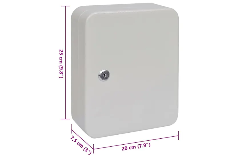 Key Box With Lock White 20 X 75 X 25 Cm Steel Key Box With Lock White 20 X 75 X 25 Cm Steel