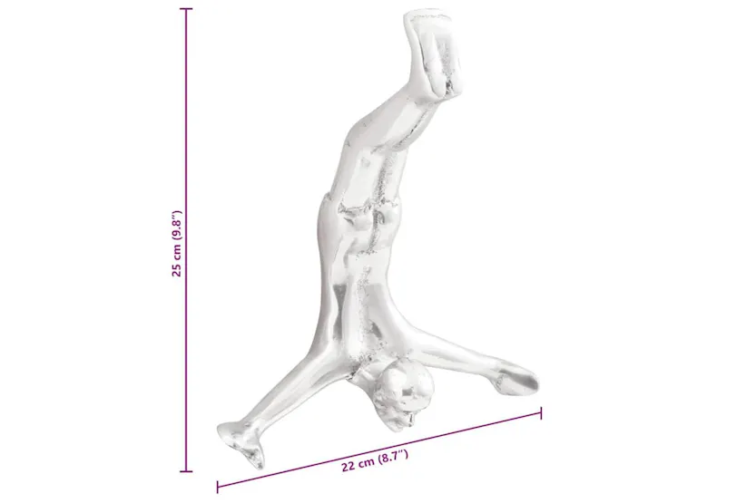 Sculpture Silver 22 X 8 X 25 Cm Aluminium Sculpture Silver 22 X 8 X 25 Cm Aluminium