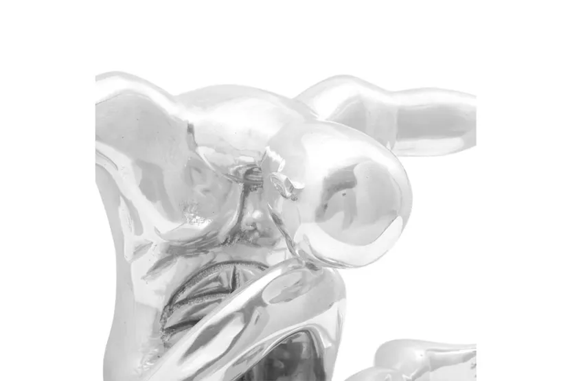 Sculpture Silver 63 X 20 X 22 Cm Aluminium Sculpture Silver 63 X 20 X 22 Cm Aluminium