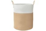 Storage Basket Beige And White 38x46 Cm Cotton Storage Basket Beige And White 38x46 Cm Cotton