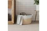 Storage Basket Beige And White 40x25 Cm Cotton Storage Basket Beige And White 40x25 Cm Cotton