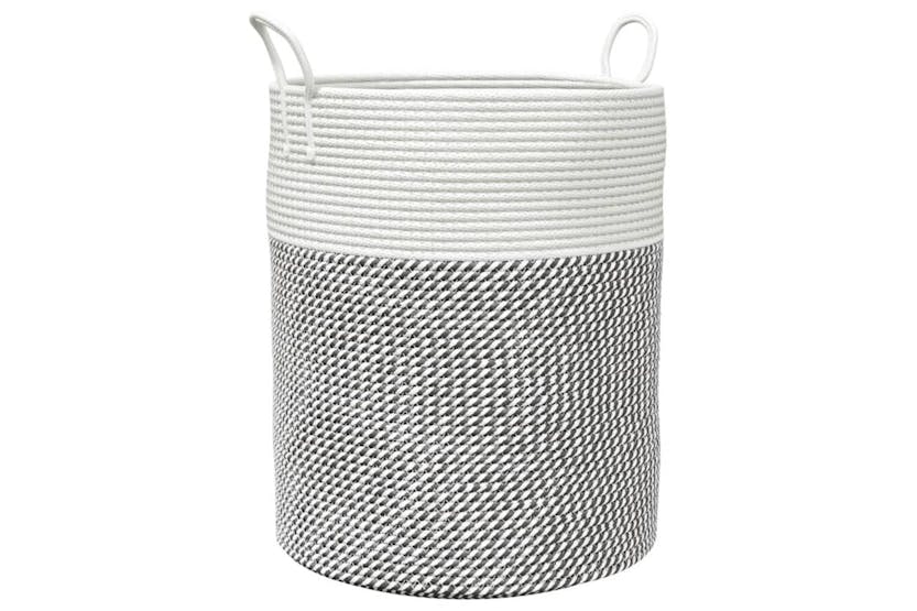 Storage Basket Grey And White 38x46 Cm Cotton Storage Basket Grey And White 38x46 Cm Cotton
