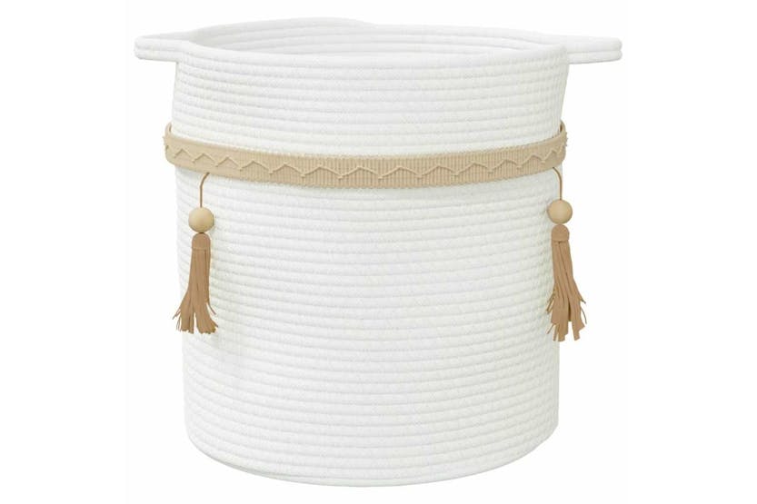 Storage Basket White 38x36 Cm Cotton Storage Basket White 38x36 Cm Cotton