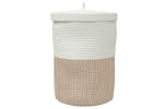 Storage Basket With Lid Brown And White 37x50 Cm Cotton Storage Basket With Lid Brown And White 37x50 Cm Cotton