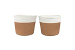 Storage Baskets 2 Pcs Brown And White 24x18 Cm Cotton Storage Baskets 2 Pcs Brown And White 24x18 Cm Cotton