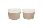 Storage Baskets 2 Pcs Brown And White 24x18 Cm Cotton Storage Baskets 2 Pcs Brown And White 24x18 Cm Cotton
