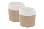 Storage Baskets 2 Pcs Brown And White 28x28 Cm Cotton Storage Baskets 2 Pcs Brown And White 28x28 Cm Cotton