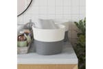 Storage Baskets 2 Pcs Grey And White 24x18 Cm Cotton Storage Baskets 2 Pcs Grey And White 24x18 Cm Cotton