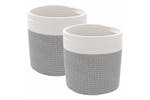 Storage Baskets 2 Pcs Grey And White 28x28 Cm Cotton Storage Baskets 2 Pcs Grey And White 28x28 Cm Cotton