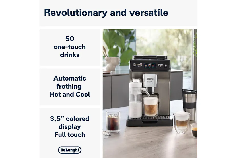 De'Longhi Eletta Explore Fully Automatic Bean-to-Cup Coffee Machine | ECAM450.86.T | Titanium De'Longhi Eletta Explore Fully Automatic Bean-to-Cup Coffee Machine | ECAM450.86.T | Titanium