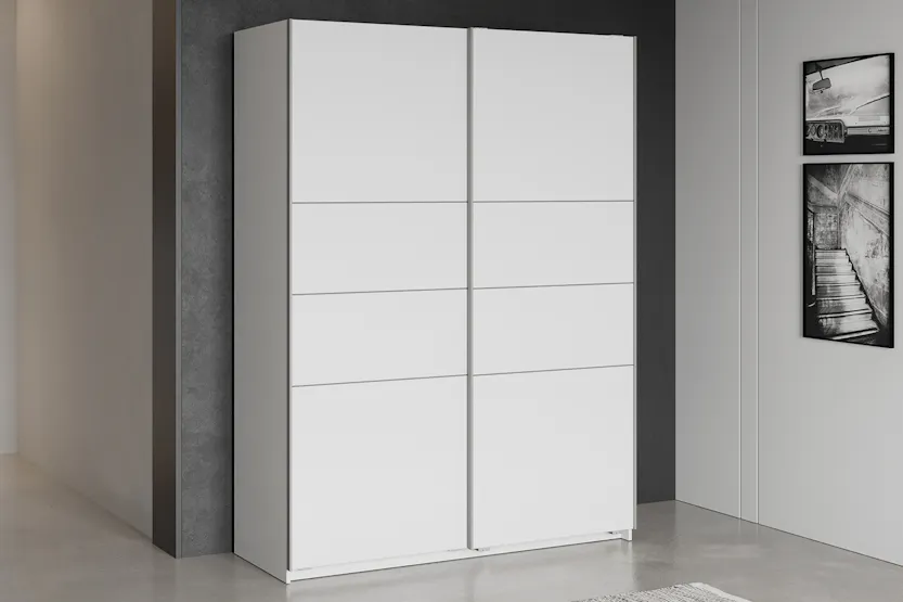 Fast Sliding Door Wardrobe | 2 Doors | White | 1.5m Fast Sliding Door Wardrobe | 2 Doors | White | 1.5m