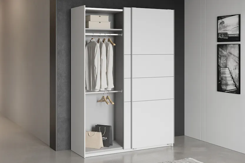 Fast Sliding Door Wardrobe | 2 Doors | White | 1.2m Fast Sliding Door Wardrobe | 2 Doors | White | 1.2m