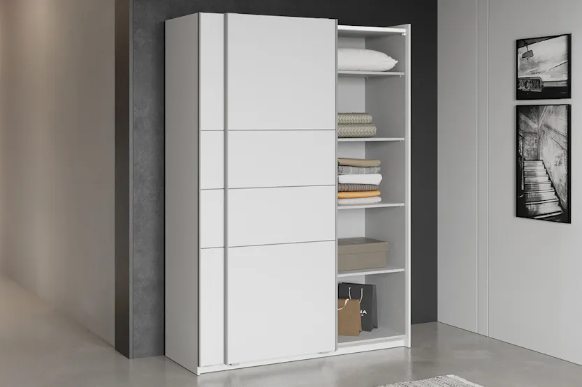 Fast Sliding Door Wardrobe | 2 Doors | White | 1.2m Fast Sliding Door Wardrobe | 2 Doors | White | 1.2m