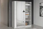 Fast Sliding Door Wardrobe with Mirror | 2 Doors | White | 1.5 m Fast Sliding Door Wardrobe with Mirror | 2 Doors | White | 1.5 m