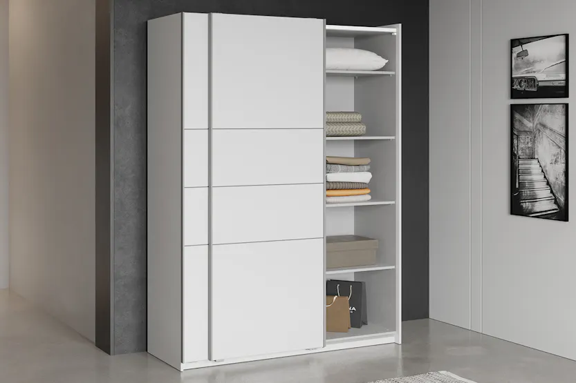 Fast Sliding Door Wardrobe | 2 Doors | White | 1.5m Fast Sliding Door Wardrobe | 2 Doors | White | 1.5m