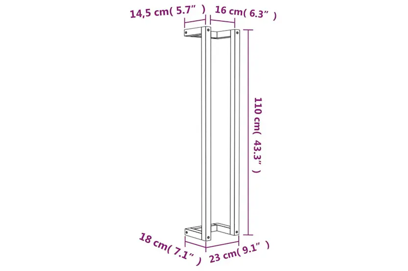Towel Rack 23x18x110 Cm Solid Wood Pine Towel Rack 23x18x110 Cm Solid Wood Pine