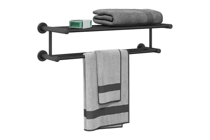 Towel Rack Black 61 X 23 X 17 Cm Stainless Steel Towel Rack Black 61 X 23 X 17 Cm Stainless Steel