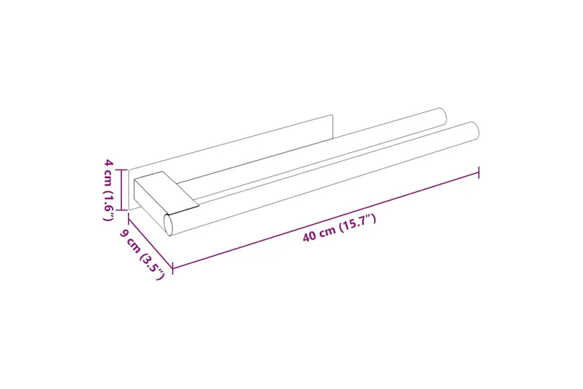 Towel Rack Silver 40 X 9 X 4 Cm Stainless Steel Towel Rack Silver 40 X 9 X 4 Cm Stainless Steel