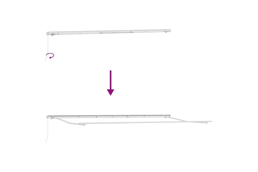 Vidaxl Awning Manual White 6 X 3 M Metal Vidaxl Awning Manual White 6 X 3 M Metal
