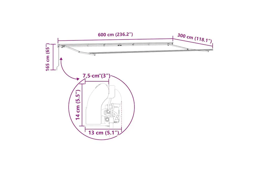 Vidaxl Awning Manual White 6 X 3 M Metal Vidaxl Awning Manual White 6 X 3 M Metal