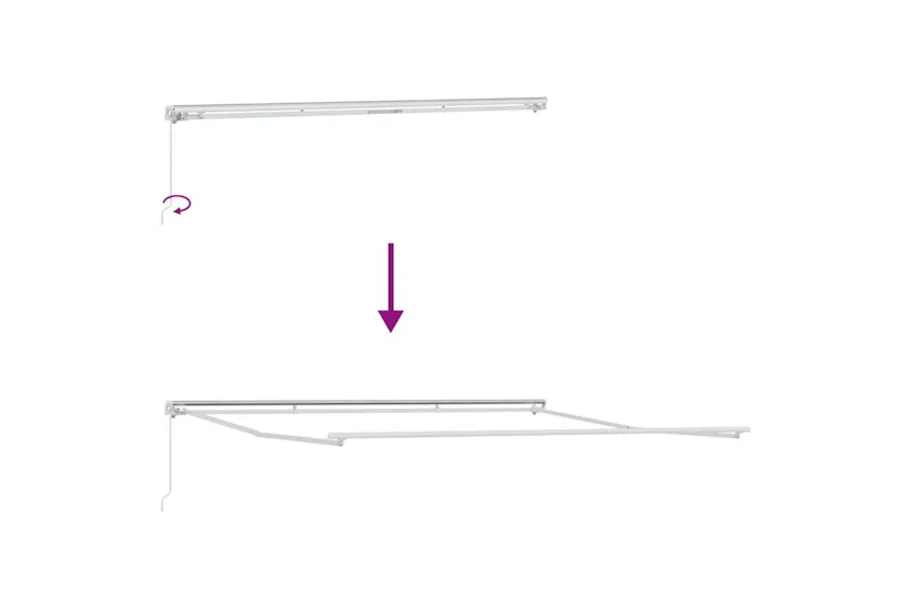 Vidaxl Awning Manual White 5 X 35 M Metal Vidaxl Awning Manual White 5 X 35 M Metal