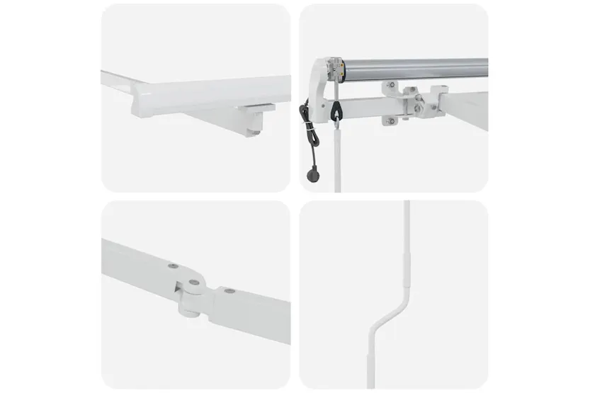 Vidaxl Awning Manual White 3 X 25 M Metal Vidaxl Awning Manual White 3 X 25 M Metal