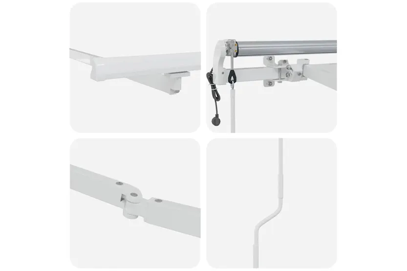 Vidaxl Awning Manual White 5 X 35 M Metal Vidaxl Awning Manual White 5 X 35 M Metal
