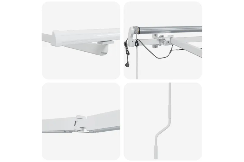 Vidaxl Awning With Manual White 6 X 3 M Metal Vidaxl Awning With Manual White 6 X 3 M Metal