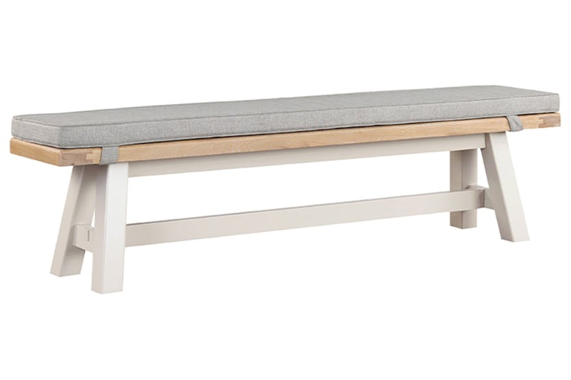 Winnie Bench| Fabric Cushion | Natural/White Winnie Bench| Fabric Cushion | Natural/White