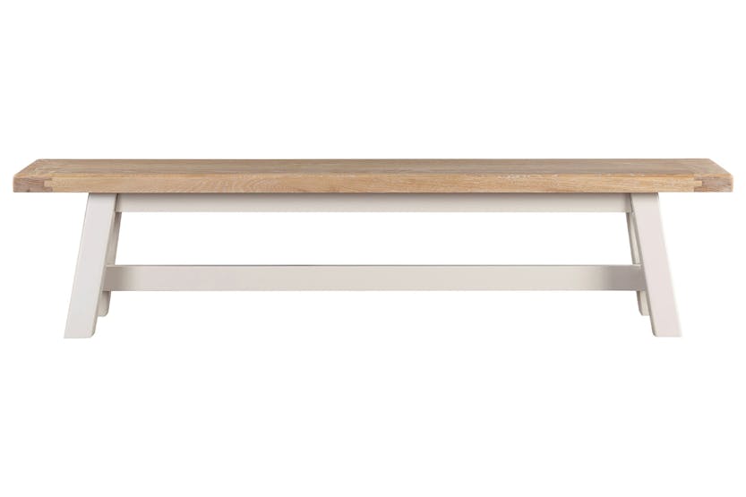 Winnie Bench| Fabric Cushion | Natural/White Winnie Bench| Fabric Cushion | Natural/White