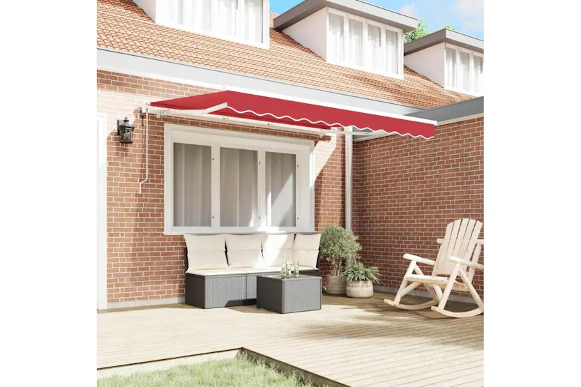 Vidaxl Retractable Awning Red 350 X 200 Cm Polyester And Aluminium Vidaxl Retractable Awning Red 350 X 200 Cm Polyester And Aluminium