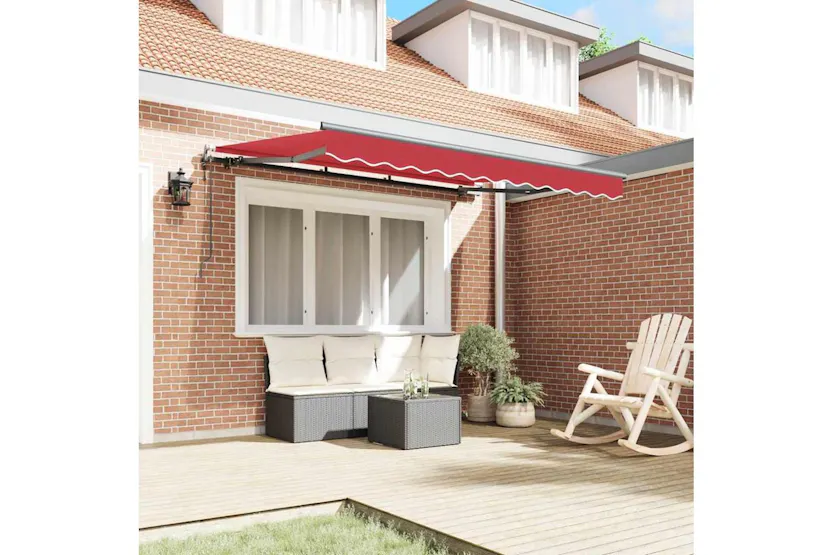 Vidaxl Retractable Awning Red 350 X 200 Cm Polyester And Aluminium Vidaxl Retractable Awning Red 350 X 200 Cm Polyester And Aluminium
