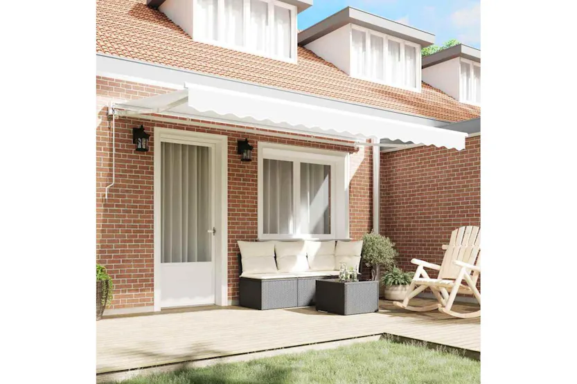 Vidaxl Retractable Awning White 400x200 Cm Fabric Vidaxl Retractable Awning White 400x200 Cm Fabric