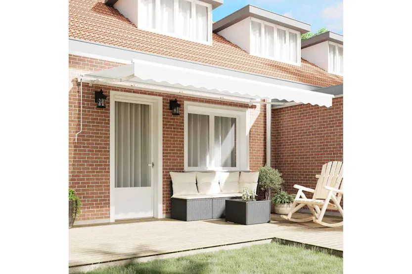 Vidaxl Retractable Awning White 400 X 200 Cm Polyester And Aluminium Vidaxl Retractable Awning White 400 X 200 Cm Polyester And Aluminium