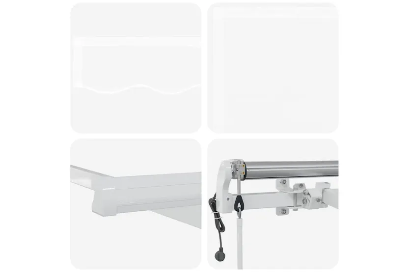 Vidaxl Retractable Awning White 400 X 200 Cm Polyester And Aluminium Vidaxl Retractable Awning White 400 X 200 Cm Polyester And Aluminium
