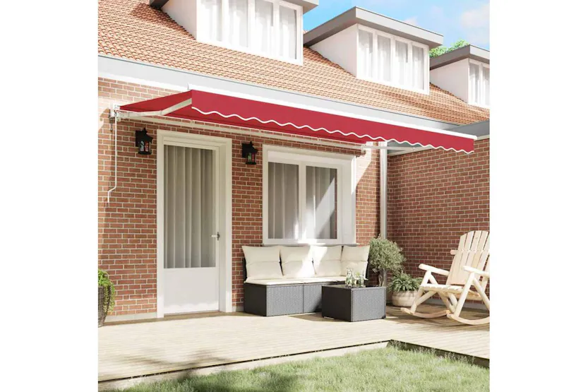Vidaxl Retractable Awning Red 400x200 Cm Fabric Vidaxl Retractable Awning Red 400x200 Cm Fabric
