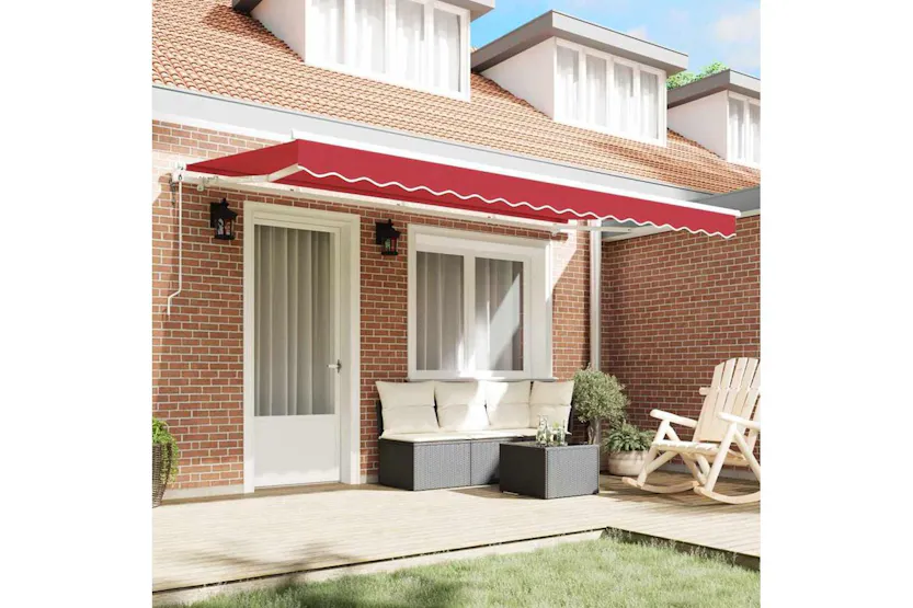Vidaxl Retractable Awning Red 400 X 200 Cm Polyester And Aluminium Vidaxl Retractable Awning Red 400 X 200 Cm Polyester And Aluminium