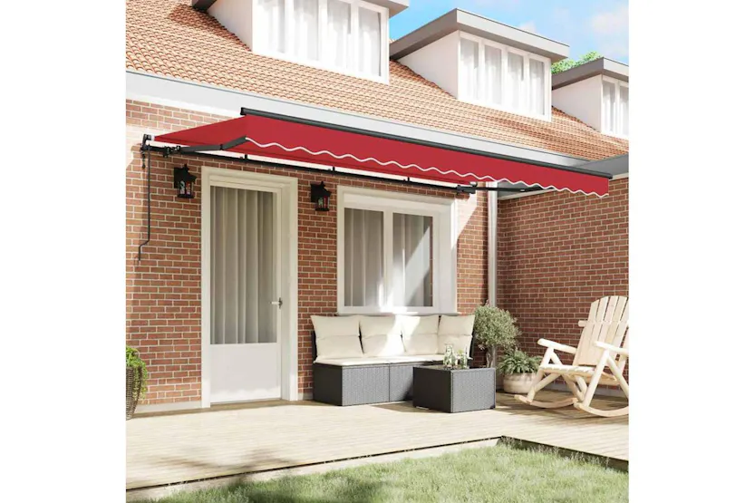 Vidaxl Retractable Awning Red 400 X 200 Cm Polyester And Aluminium Vidaxl Retractable Awning Red 400 X 200 Cm Polyester And Aluminium