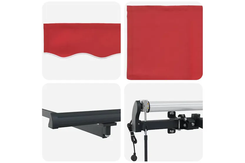 Vidaxl Retractable Awning Red 400 X 200 Cm Polyester And Aluminium Vidaxl Retractable Awning Red 400 X 200 Cm Polyester And Aluminium