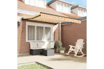 Vidaxl Retractable Awning Yellow And White 300x250 Cm Fabric Vidaxl Retractable Awning Yellow And White 300x250 Cm Fabric