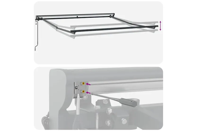 Vidaxl Retractable Awning Yellow And White 300x250 Cm Fabric Vidaxl Retractable Awning Yellow And White 300x250 Cm Fabric