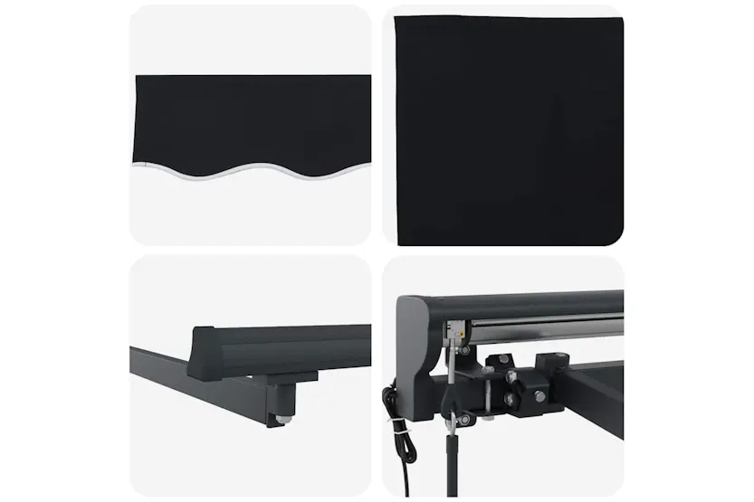 Vidaxl Retractable Awning Black 300x250 Cm Fabric Vidaxl Retractable Awning Black 300x250 Cm Fabric