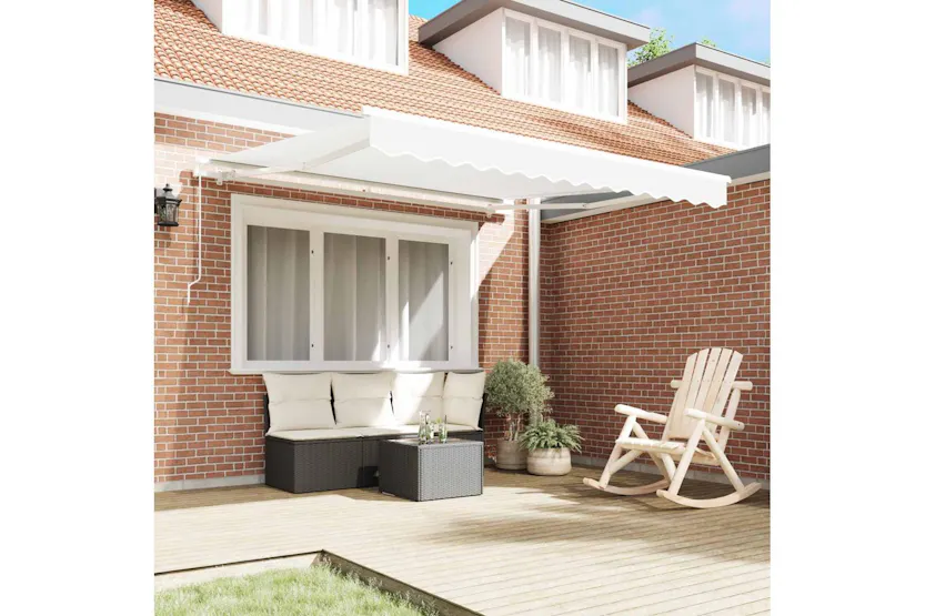 Vidaxl Awning Retractable White 3 X 25 M Polyester And Metal Vidaxl Awning Retractable White 3 X 25 M Polyester And Metal