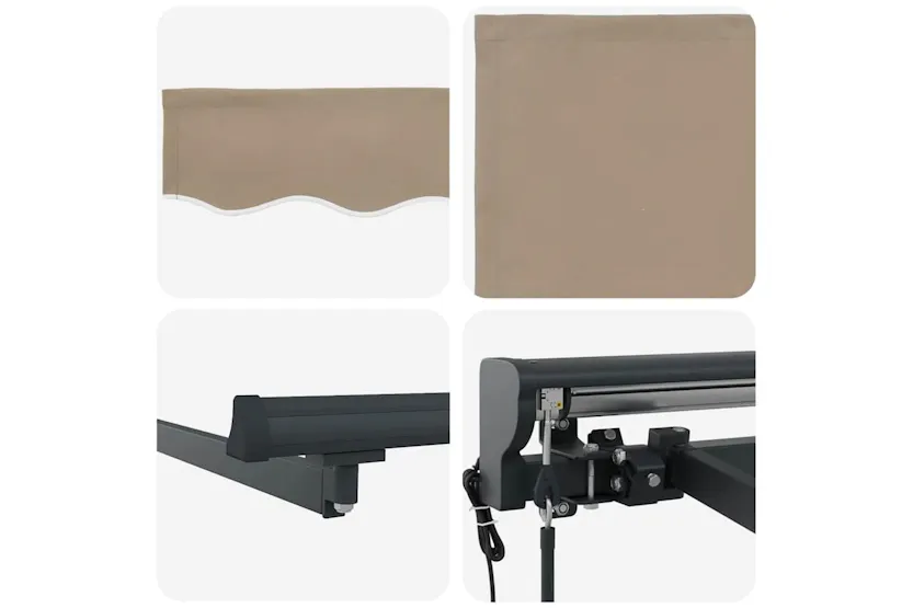 Vidaxl Retractable Awning Beige 350x250 Cm Fabric Vidaxl Retractable Awning Beige 350x250 Cm Fabric