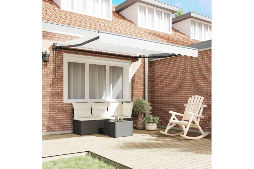 Vidaxl Retractable Awning White 350x250 Cm Fabric Vidaxl Retractable Awning White 350x250 Cm Fabric